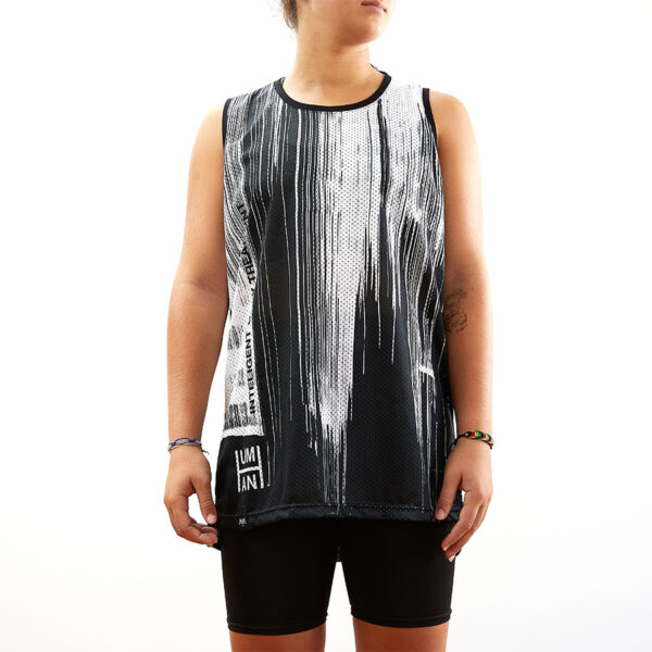 Human Store Fashion: Pixel Rain Tank Top in Black