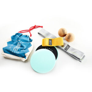 The wellness kit by Human Store includes a Yellow Loop, a set of 2 release balls and a set of 2 Sliding discs